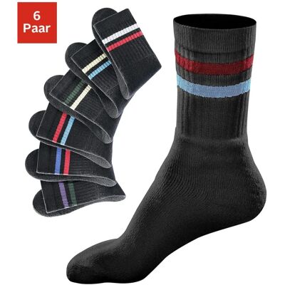 GO IN Herren Gr. 47-50, schwarz, Geringelt, mit farbigen Streifen - Socken GO IN Herren Gr. 47-50, schwarz, Geringelt, mit farbigen Streifen - Socken