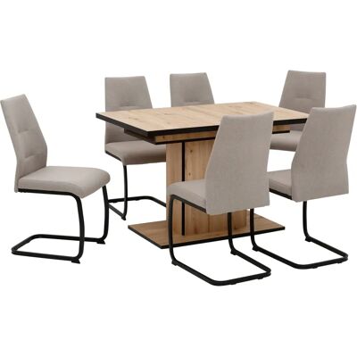 HELA Ariana Ausziehbare Essgruppe - 6 Stühle, Metallrahmen HELA Ariana Ausziehbare Essgruppe - 6 Stühle, Metallrahmen