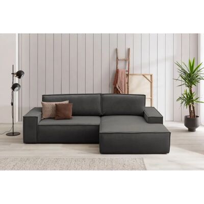 HOME AFFAIRE Sherwood L-Form Sofa - Charcoal - Sofas HOME AFFAIRE Sherwood L-Form Sofa - Charcoal - Sofas