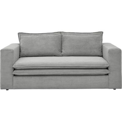 PLACES OF STYLE PIAGGE Hellgrau Stoff 2-Sitzer Sofa & Hocker - Sitzgruppe PLACES OF STYLE PIAGGE Hellgrau Stoff 2-Sitzer Sofa & Hocker - Sitzgruppe