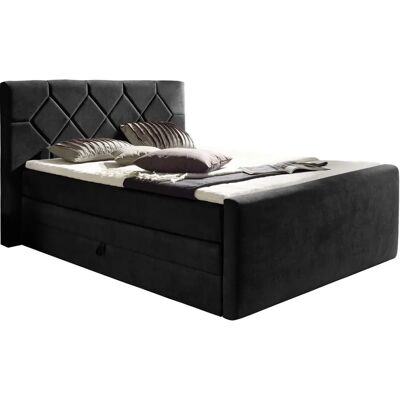 Places of Style Atlanta Boxspringbett - Microfaser, Schwarz, 140x221cm Places of Style Atlanta Boxspringbett - Microfaser, Schwarz, 140x221cm