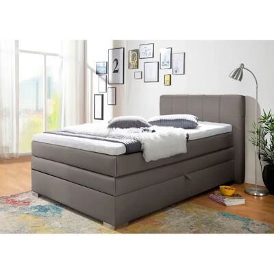 INOSIGN Airdrie Boxspringbett - 90x200cm - Grau Luxus-Kunstleder INOSIGN Airdrie Boxspringbett - 90x200cm - Grau Luxus-Kunstleder