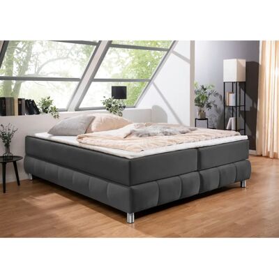 Andas Salo Boxspringbett - Komplett, Grau, 160x220cm, Skandinavisches Design Andas Salo Boxspringbett - Komplett, Grau, 160x220cm, Skandinavisches Design
