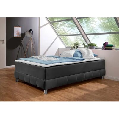 INOSIGN Vaasa Boxspringbett - Samtstoff, 140x220 cm, Grau INOSIGN Vaasa Boxspringbett - Samtstoff, 140x220 cm, Grau
