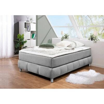 Andas Salo Boxspringbett - 7-Zonen Taschenfederkern, Grau, Ohne Kopfteil Andas Salo Boxspringbett - 7-Zonen Taschenfederkern, Grau, Ohne Kopfteil