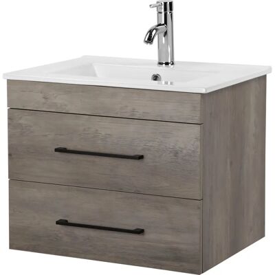 WELLTIME Florenz Grau Holzmaserung MDF Waschtisch - Waschtisch WELLTIME Florenz Grau Holzmaserung MDF Waschtisch - Waschtisch