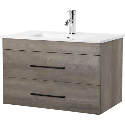 Welltime Florenz Grauer MDF Wandmontage Badmöbel - Waschtisch Welltime Florenz Grauer MDF Wandmontage Badmöbel - Waschtisch