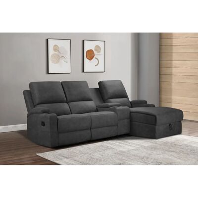 HOME AFFAIRE Napori Multimediasofa - L-Form Microfaser Vintage HOME AFFAIRE Napori Multimediasofa - L-Form Microfaser Vintage