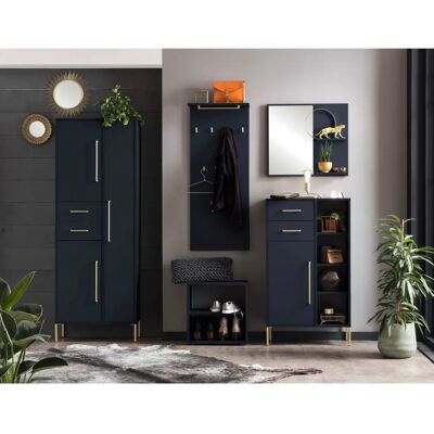 Welltime Kent Kleiderschrank mit goldfarbenen Griffen - Schrank Welltime Kent Kleiderschrank mit goldfarbenen Griffen - Schrank
