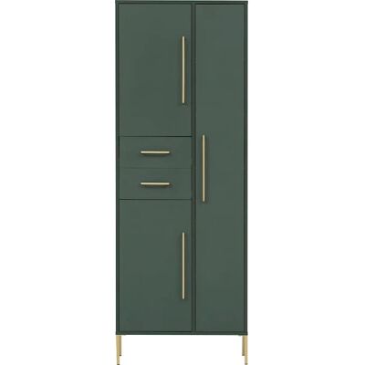 Welltime Kent Kleiderschrank - Waldgrün mit goldfarbenen Griffen Welltime Kent Kleiderschrank - Waldgrün mit goldfarbenen Griffen