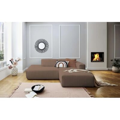 Andas Noord Brauner Sessel - Recamiere rechts - Microfaser - 227cm Andas Noord Brauner Sessel - Recamiere rechts - Microfaser - 227cm