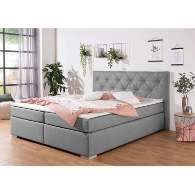 INOSIGN Tynan - Rautensteppung, grau, Komplettbett, ohne Stauraum, 180x200cm INOSIGN Tynan - Rautensteppung, grau, Komplettbett, ohne Stauraum, 180x200cm