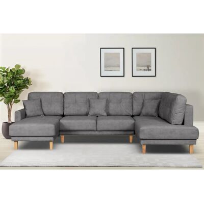 HOME AFFAIRE U-Form Sofa - Abnehmbare Rückenpolster, Samtoptik, Bettkasten HOME AFFAIRE U-Form Sofa - Abnehmbare Rückenpolster, Samtoptik, Bettkasten