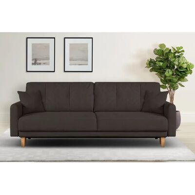 HOME AFFAIRE Triplo - Modernes schwarzes Sofa mit Bett & Stauraum HOME AFFAIRE Triplo - Modernes schwarzes Sofa mit Bett & Stauraum