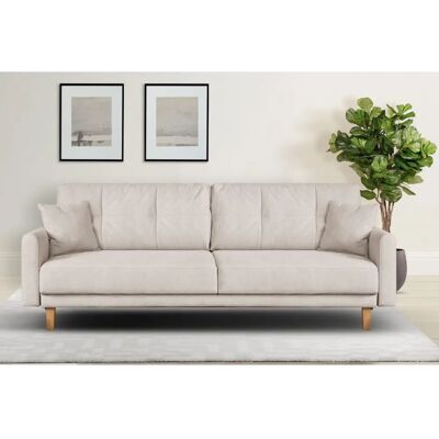 Home AFFAIRE Triplo - Beiges Sofa mit Stauraum & Bettfunktion - 215cm Home AFFAIRE Triplo - Beiges Sofa mit Stauraum & Bettfunktion - 215cm