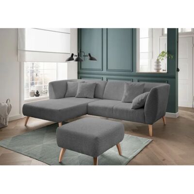 INOSIGN Color L-Form Sofa - Microfaser, Recamiere links, Naturholzfüße INOSIGN Color L-Form Sofa - Microfaser, Recamiere links, Naturholzfüße