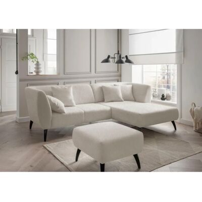 INOSIGN Colori Beige Microfaser Hocker - Hocker - Microfaser - Schwarze Füße INOSIGN Colori Beige Microfaser Hocker - Hocker - Microfaser - Schwarze Füße