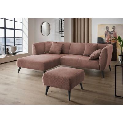 INOSIGN Colori L-Form Sofa - Cord, Schwarz Füße, Recamiere links INOSIGN Colori L-Form Sofa - Cord, Schwarz Füße, Recamiere links