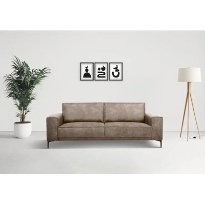 Places of Style Oland Mikrofaser Sofa - Taupe 3-Sitzer - Sofa Places of Style Oland Mikrofaser Sofa - Taupe 3-Sitzer - Sofa