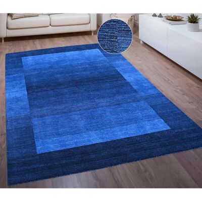 THEKO Gabbeh Super Wollteppich - Handgewebt, Blau, 160x230cm THEKO Gabbeh Super Wollteppich - Handgewebt, Blau, 160x230cm