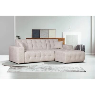 HOME AFFAIRE Nosia L-Form Beigefarbener Samtsofa - Sofa HOME AFFAIRE Nosia L-Form Beigefarbener Samtsofa - Sofa