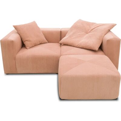 Raum.ID Gerrid L-Form Sofa - Rosa, 2 Eckelemente + Hocker Raum.ID Gerrid L-Form Sofa - Rosa, 2 Eckelemente + Hocker