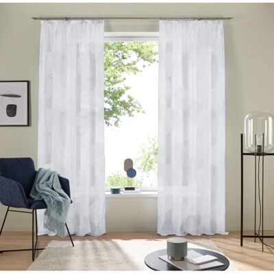 My Home Belem Weiße transparente Voile Gardine - 225cm x 140cm My Home Belem Weiße transparente Voile Gardine - 225cm x 140cm