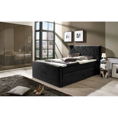 PLACES OF STYLE Atlanta - Boxspringbett, schwarz, 120x200cm PLACES OF STYLE Atlanta - Boxspringbett, schwarz, 120x200cm