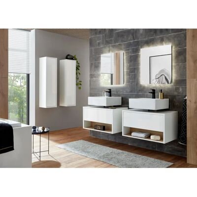Places of Style Studio Line Weiß Eiche Badschrank - Badezimmermöbel Places of Style Studio Line Weiß Eiche Badschrank - Badezimmermöbel