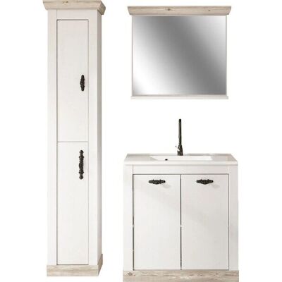 HOME AFFAIRE Florenz Badezimmermöbel-Set - Weiß (Pinie Dekor) - Badezimmer-Serie HOME AFFAIRE Florenz Badezimmermöbel-Set - Weiß (Pinie Dekor) - Badezimmer-Serie