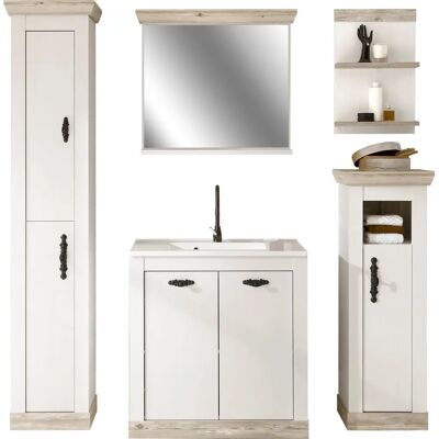 Home affaire Florenz Weiß Dekor Badezimmer-Set - Badmöbel Home affaire Florenz Weiß Dekor Badezimmer-Set - Badmöbel
