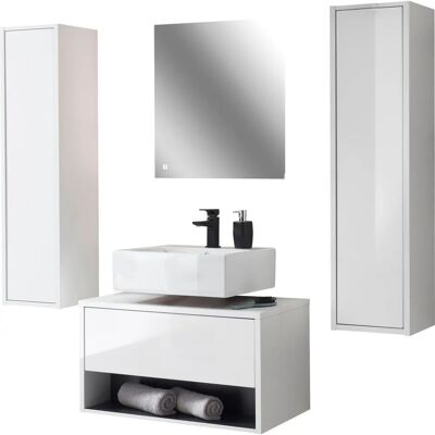 Places of Style Studio Line Badezimmer-Set - Hochglanz, Griff los, LED Places of Style Studio Line Badezimmer-Set - Hochglanz, Griff los, LED