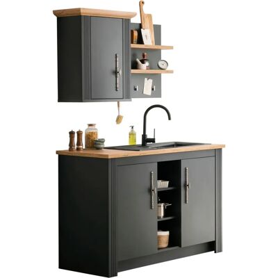 Kochstation Westminster - Komplettküchen-Set - 130cm x 60cm - Grau Kochstation Westminster - Komplettküchen-Set - 130cm x 60cm - Grau