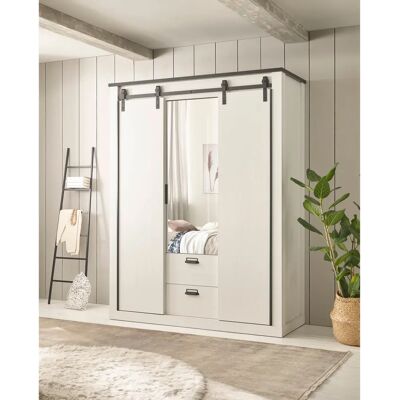 Home Affaire SHERWOOD Weiß Pinie Dekor Kleiderschrank - Schrank Home Affaire SHERWOOD Weiß Pinie Dekor Kleiderschrank - Schrank