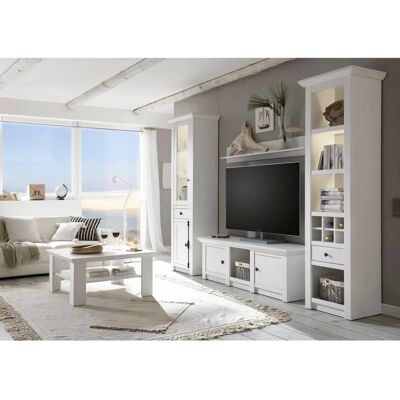 Home Affaire California Weiß Holzoptik 4-teiliges Wohnzimmer-Set Home Affaire California Weiß Holzoptik 4-teiliges Wohnzimmer-Set