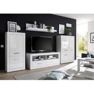 INOSIGN BIANCO Weiße matte Hochglanz Wohnwand-Set INOSIGN BIANCO Weiße matte Hochglanz Wohnwand-Set
