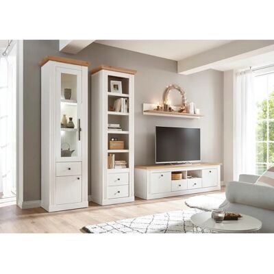 HOME AFFAIRE Westminster Wohnwand - Pinie Weiß Dekor, Wotan Eiche Dekor - Wohnzimmer Regalsystem HOME AFFAIRE Westminster Wohnwand - Pinie Weiß Dekor, Wotan Eiche Dekor - Wohnzimmer Regalsystem