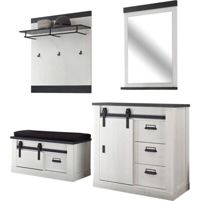 Home affaire SHERWOOD Garderoben-Set - 206x200x43cm - Weiß Home affaire SHERWOOD Garderoben-Set - 206x200x43cm - Weiß