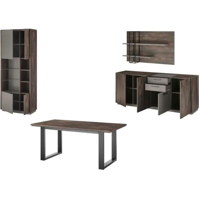 INOSIGN LARGO Esstisch, Vitrine, Sideboard, Wandregal, 300x45x200 cm, Braun INOSIGN LARGO Esstisch, Vitrine, Sideboard, Wandregal, 300x45x200 cm, Braun