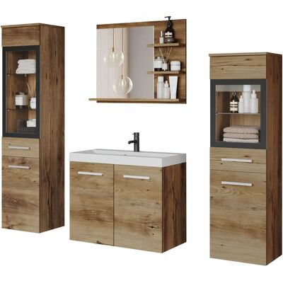 WELLTIME ARONA Badmöbel-Set - Braun - 140cm WELLTIME ARONA Badmöbel-Set - Braun - 140cm