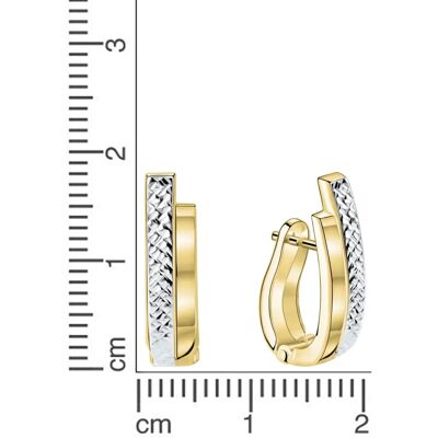 Firetti Gold 375 - Ohrringe - Gelbgold- Weißgold - 4,5mm breit, 18mm lang Firetti Gold 375 - Ohrringe - Gelbgold- Weißgold - 4,5mm breit, 18mm lang