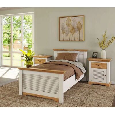 HOME AFFAIRE Rauna Landhausstil Bett - Landhausstil Design, Massivholzbett, 2 Farbvarianten - Bett HOME AFFAIRE Rauna Landhausstil Bett - Landhausstil Design, Massivholzbett, 2 Farbvarianten - Bett
