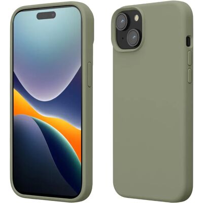 Kwmobile - iPhone 15 - Verde Cinzento - Silicone - Capinha Kwmobile - iPhone 15 - Verde Cinzento - Silicone - Capinha