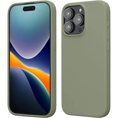 Kwmobile - iPhone 15 Pro Max - Verde-Cinza - Capa Silicone Kwmobile - iPhone 15 Pro Max - Verde-Cinza - Capa Silicone