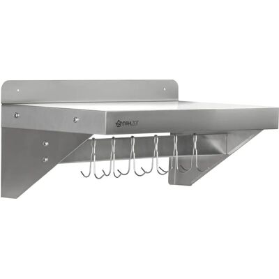 Estante de pared de acero inoxidable Mahlzeit - 100x30cm, Estante colgante plegable Estante de pared de acero inoxidable Mahlzeit - 100x30cm, Estante colgante plegable
