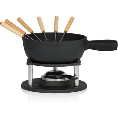 Set de fondue de hierro fundido Bbq-toro de 9 piezas - 6 personas Set de fondue de hierro fundido Bbq-toro de 9 piezas - 6 personas