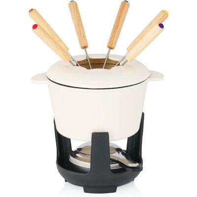 Conjunto de Fondue em Ferro Fundido esmaltado Bbq-toro para 6 - Inclui Queimador e Garfos Conjunto de Fondue em Ferro Fundido esmaltado Bbq-toro para 6 - Inclui Queimador e Garfos