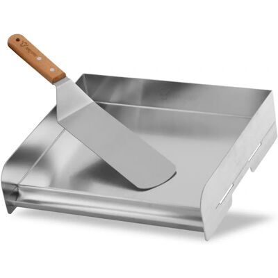 Placa de parrilla de acero inoxidable Bbq-toro - 32x28cm - Accesorio de barbacoa Placa de parrilla de acero inoxidable Bbq-toro - 32x28cm - Accesorio de barbacoa