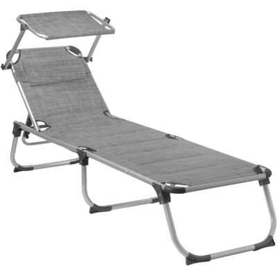 Chaise Longue Pliable avec Parasol Campfeuer - Chaise Longue - Publicité Chaise Longue Pliable avec Parasol Campfeuer - Chaise Longue - Publicité
