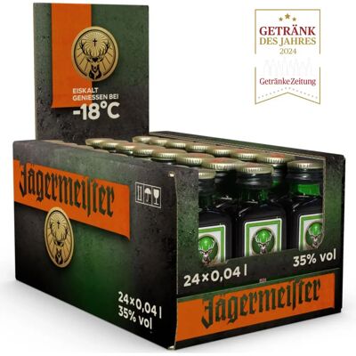 Jägermeister 35 % vol. Miniaturen 24 x 4cl - Kräuterlikör Jägermeister 35 % vol. Miniaturen 24 x 4cl - Kräuterlikör